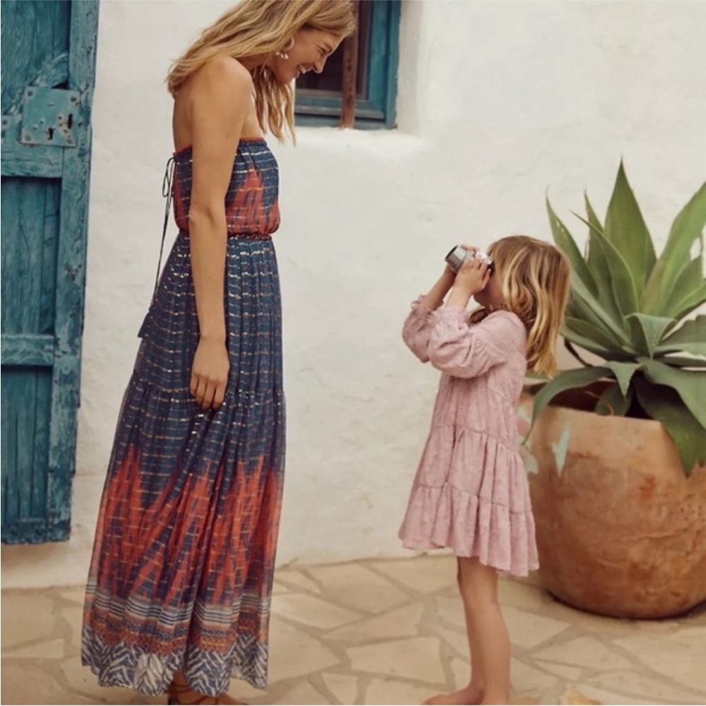 Anthropologie Nora Metallic Maxi Dress 2 - Picture 3 of 6